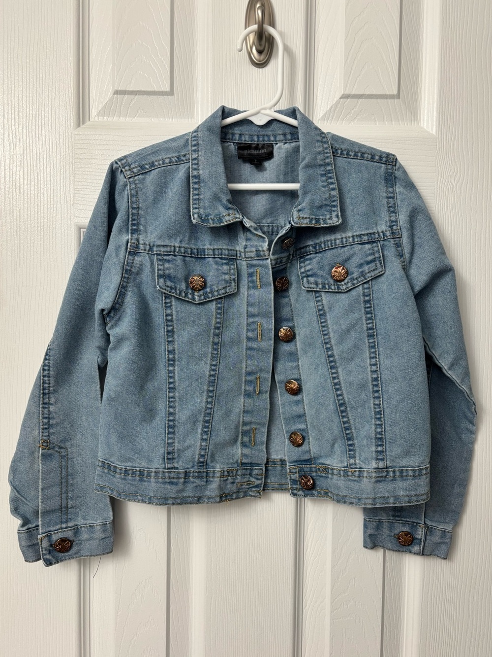 Light Blue Kids Denim Jean Jacket - Classic Casual Style